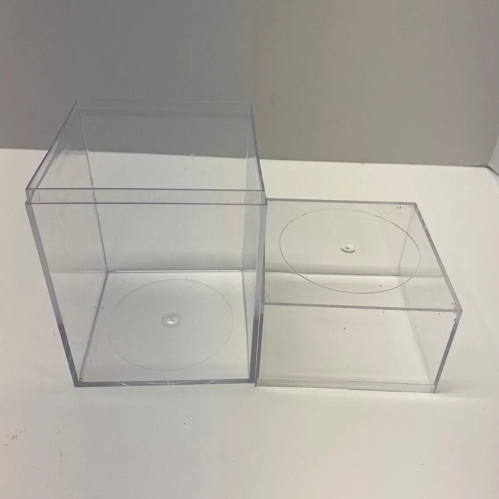 Clear Plastic Display Box Container Stackable Storage Case 7 in